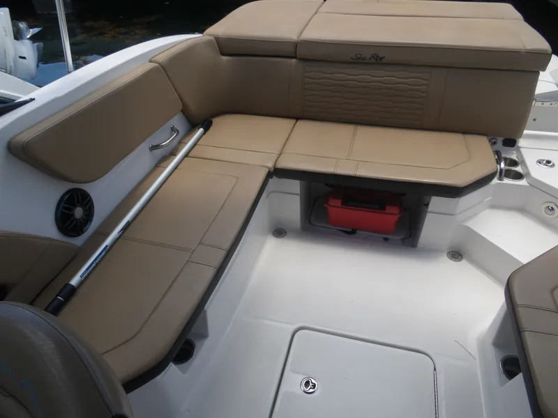 Slide: The Image of Interior of the 2024 Sea Ray SPX 230 boat. - 14