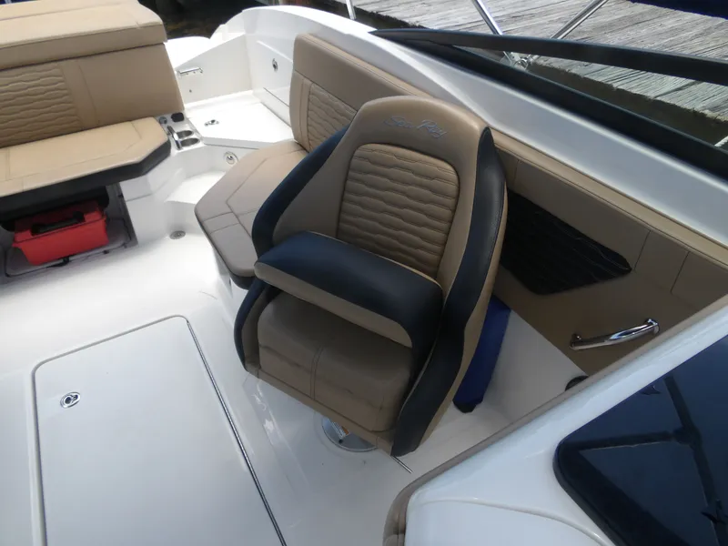Slide: The Image of Interior of Sea Ray SPX 230 boat, model year 2024. - 21