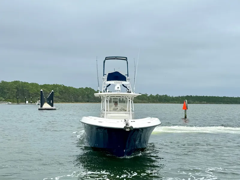 Slide: The Image of 2009 Hydra-Sports Vector 4100CC boat on calm water. - 5