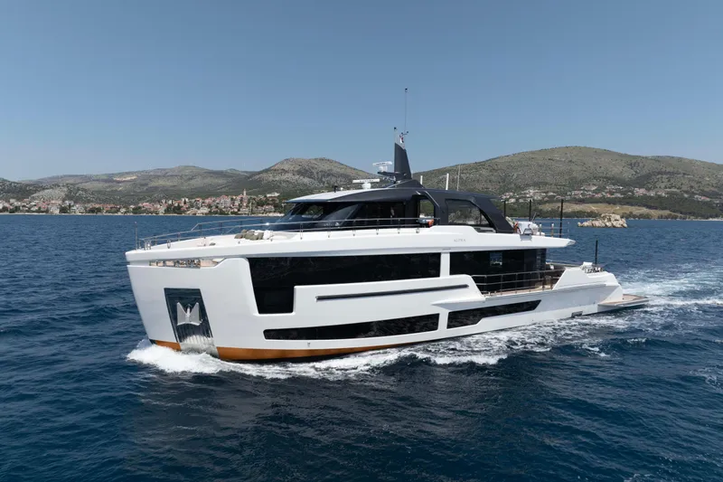 The Image of Luxury yacht "Alpha 100 Squalo Co Ownership" cruising in scenic waters, 2025 model. - 0