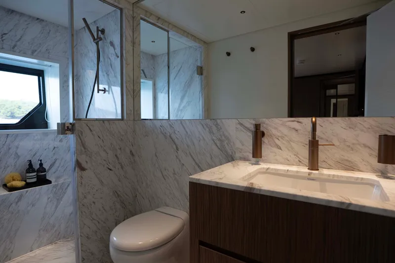 Slide: The Image of Luxurious marble bathroom in 2025 Alpha 100 Squalo Co Ownership yacht. - 37