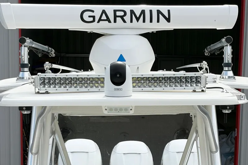 Slide: The Image of 2017 SeaVee 340Z boat with Garmin radar and advanced lighting system. - 9