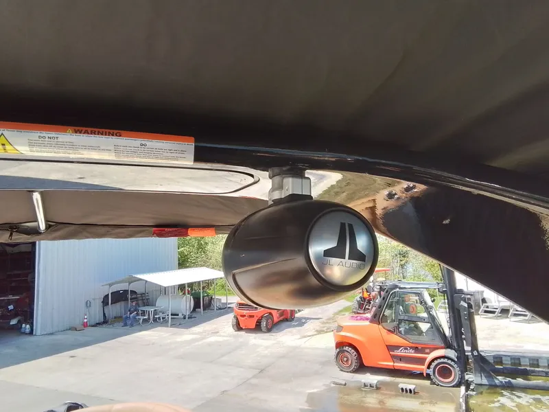 Slide: The Image of JL Audio speaker on Harris 230 GRAND MARIN 2023 boat. - 28