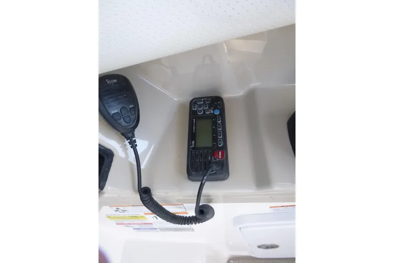 Slide: The Image of VHF radio system in 2026 Solara S-250 DC boat cockpit. - 16