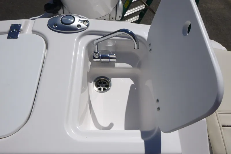 Slide: The Image of Compact sink with faucet on 2026 Solara S-250 DC boat. - 35