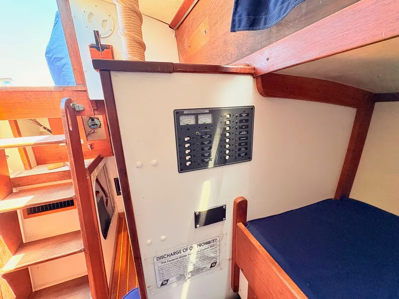 Slide: The Image of Interior of a 1972 Tartan 34 Classic yacht with control panel. - 30