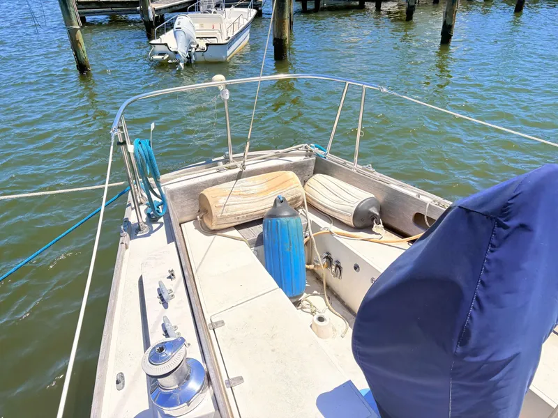 Slide: The Image of 1972 Tartan 34 Classic sailboat at dock, sunny day. - 8
