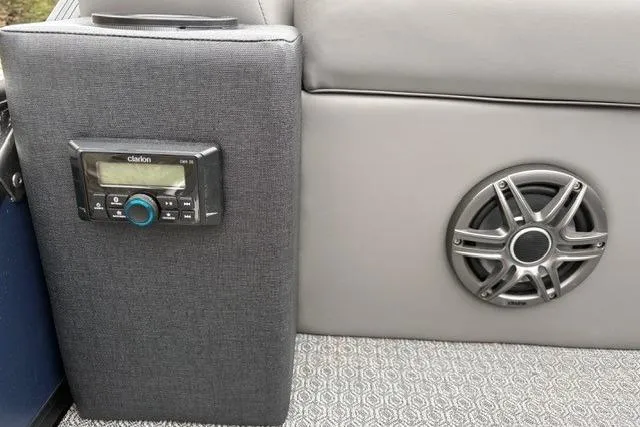Slide: The Image of Interior of 2026 Evotti 525CS with audio system and speaker detail. - 16