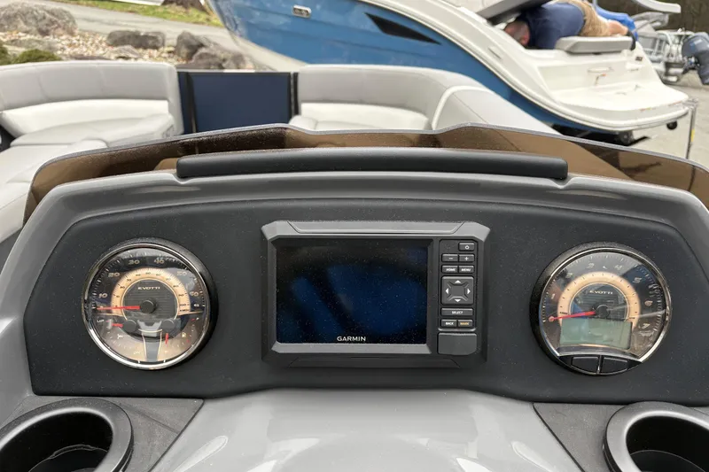 Slide: The Image of Dashboard of a 2026 Evotti 525CS boat with Garmin navigation system. - 6