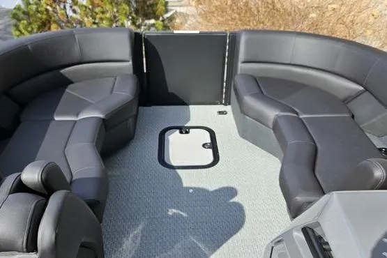 Slide: The Image of Luxurious seating area on 2026 Evotti 723QL boat with modern design and comfortable upholstery. - 5