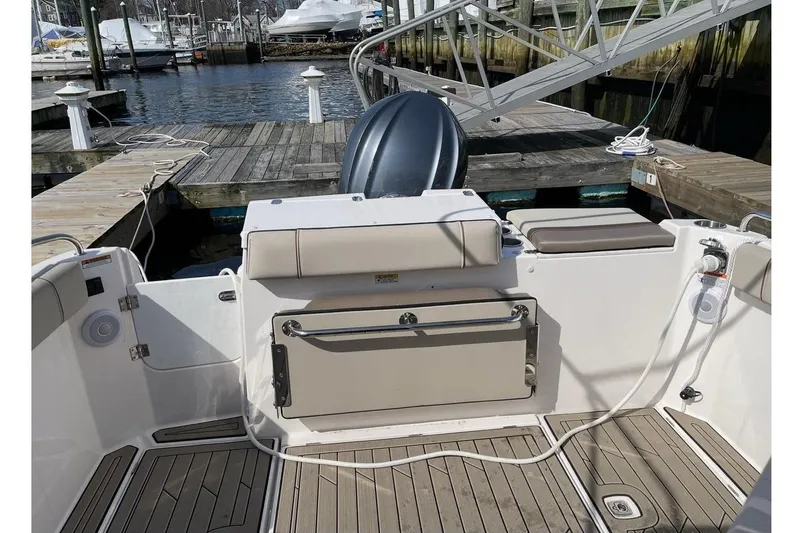 Slide: The Image of Interior of 2022 Cutwater C-24 Coupe at dock. - 10