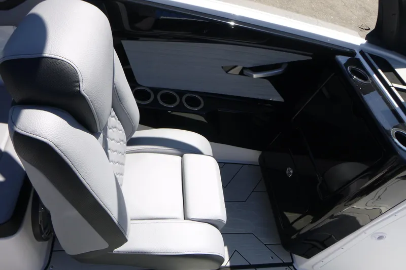 Slide: The Image of 2026 Yamaha Boats 222XD interior with sleek seating and modern design elements. - 13