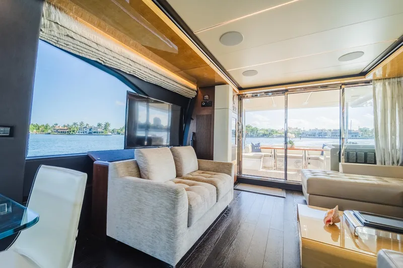 Slide: The Image of Luxurious interior of 2017 Azimut Fly 72 yacht with waterfront view. - 29