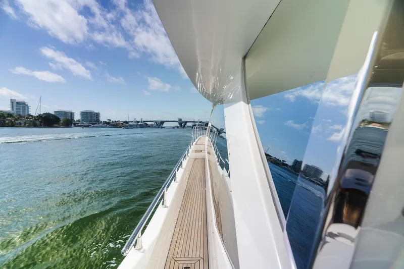 Slide: The Image of Side view of 2017 Azimut Fly 72 yacht cruising on a sunny day. - 53