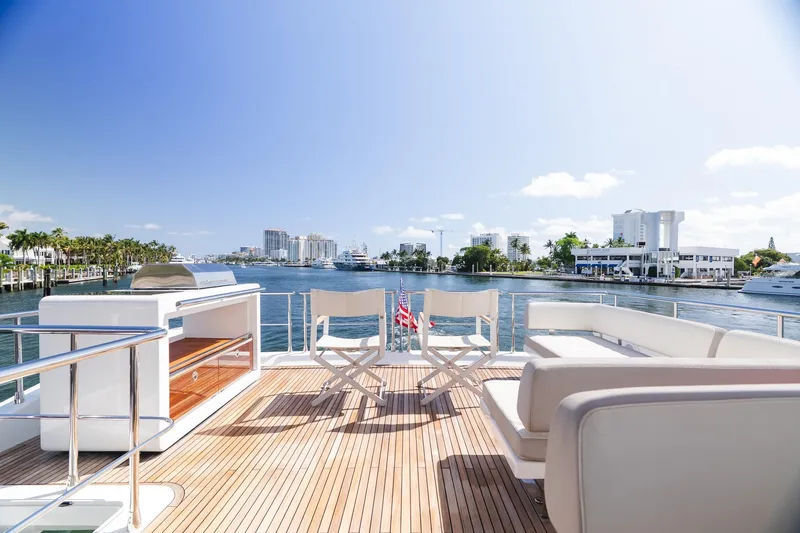 Slide: The Image of Luxurious deck of 2017 Azimut Fly 72 yacht with waterfront view. - 68