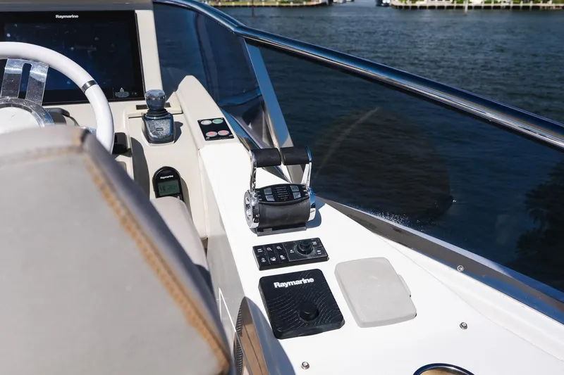 Slide: The Image of Helm of 2017 Azimut Fly 72 yacht with Raymarine navigation system. - 80