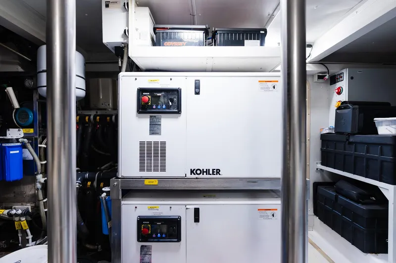 Slide: The Image of Engine room of 2017 Azimut Fly 72 yacht featuring Kohler generators. - 91
