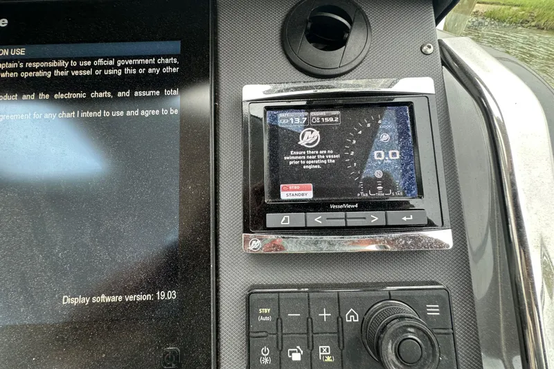 Slide: The Image of Dashboard of a 2018 Monterey 360 Sport Coupe with VesselView display and controls. - 4