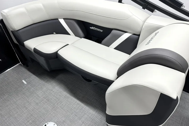Slide: The Image of Luxurious seating in the 2025 Sylvan Mirage X X5 boat, featuring sleek design and comfort. - 15