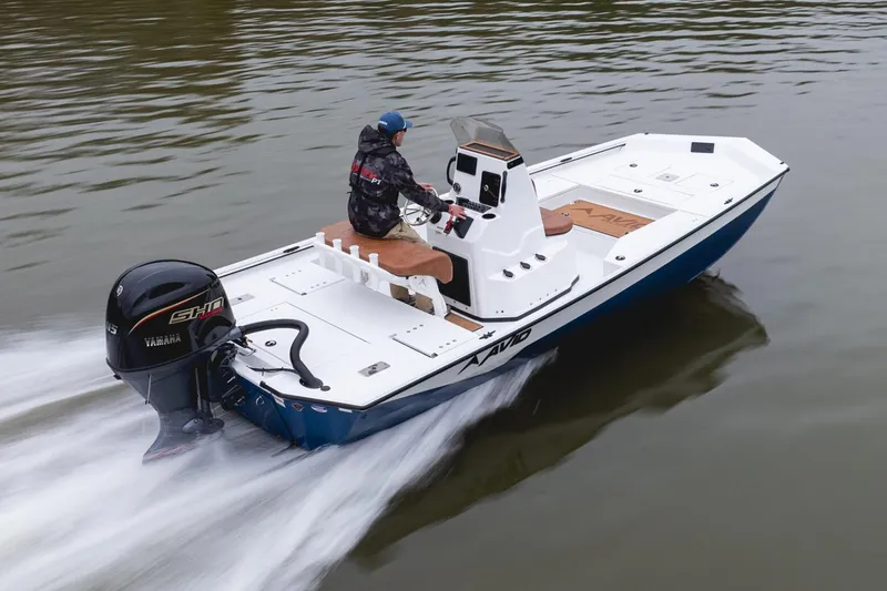 Slide: The Image of Manufacturer Provided Image: Avid 207 Recon 2026 boat cruising on water with Yamaha engine. - 23