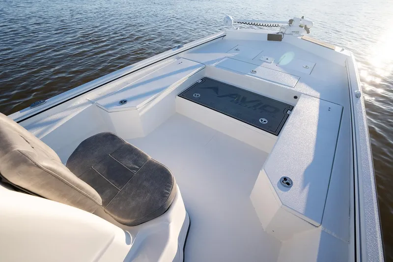 Slide: The Image of Manufacturer Provided Image: Avid 207 Recon 2026 boat interior with seating, on calm water. - 28
