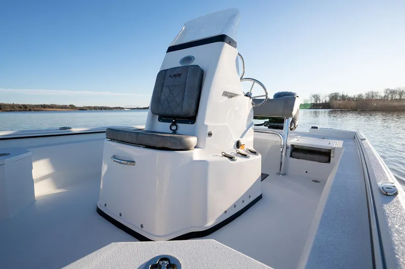 Slide: The Image of Manufacturer Provided Image: Avid 207 Recon 2026 boat console on calm water, clear sky background. - 30