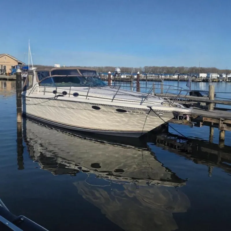 The Image of 1994 Sea Ray 370 Express Cruiser docked at marina. - 0
