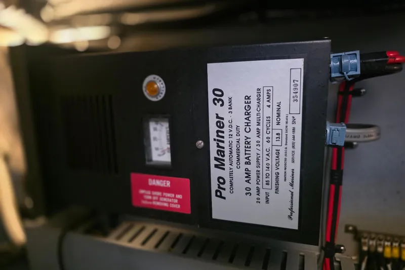 Slide: The Image of Pro Mariner 30 battery charger in 1994 Sea Ray 370 Express Cruiser. - 35