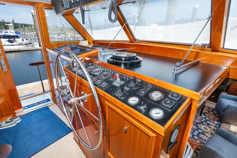 Slide: The Image of Helm of the 1971 Burger 64 Pilothouse Motoryacht. - 12