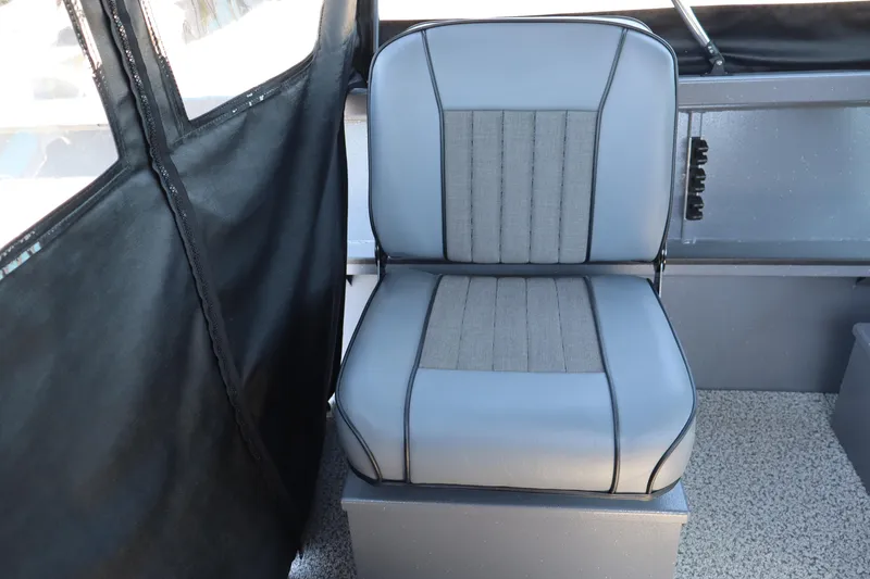 Slide: The Image of Gray seat inside 2026 Alumaweld Talon 18 boat, featuring sleek design and durable materials. - 13