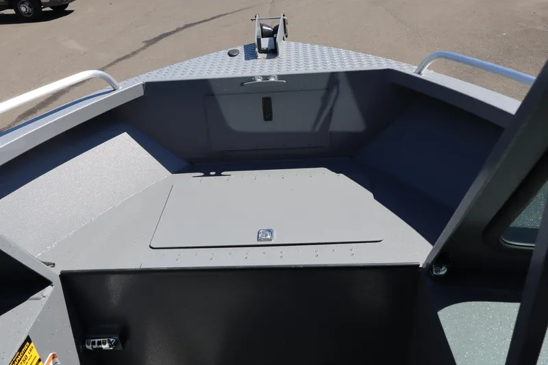Slide: The Image of 2026 Alumaweld Talon 18 boat interior, featuring a spacious, durable deck design. - 19