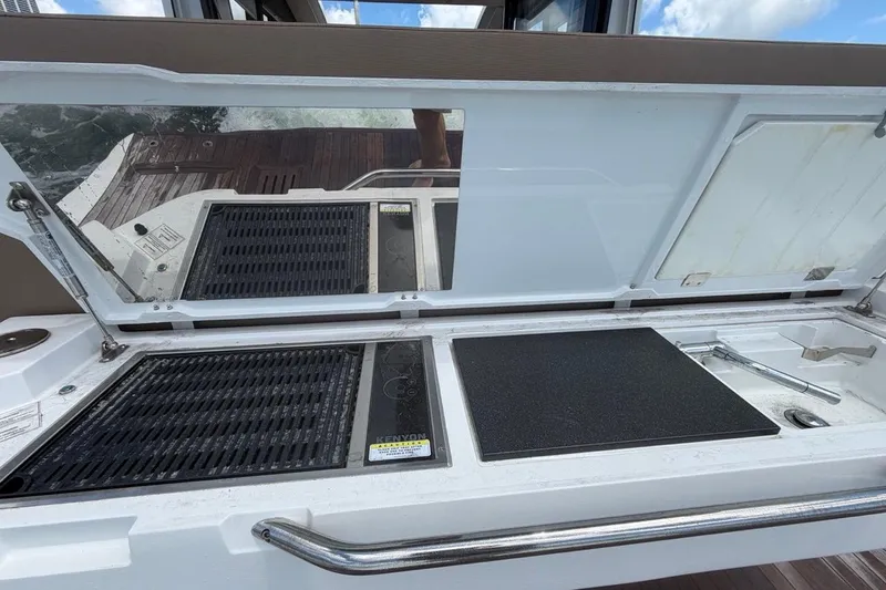 Slide: The Image of Outdoor kitchen on 2022 Sealine C430 yacht with grill and sink. - 32