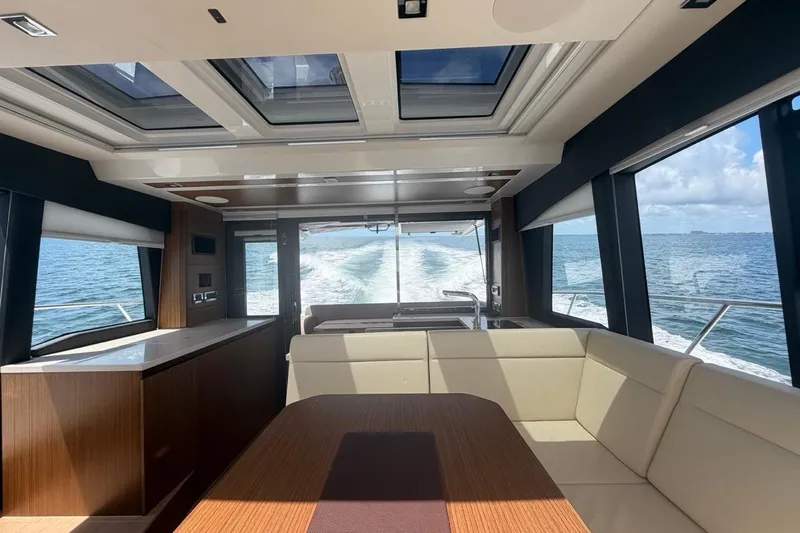Slide: The Image of Luxurious interior of 2022 Sealine C430 yacht with ocean view and modern furnishings. - 63