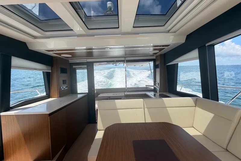Slide: The Image of Interior of 2022 Sealine C430 yacht with modern design and ocean view. - 64