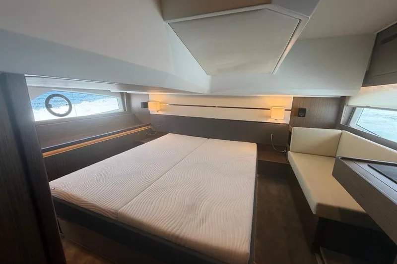 Slide: The Image of Luxurious interior cabin of 2022 Sealine C430 yacht with modern furnishings. - 75