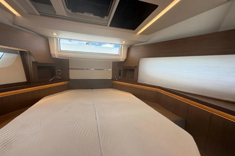 Slide: The Image of Luxurious interior cabin of 2022 Sealine C430 yacht with modern design and ambient lighting. - 77