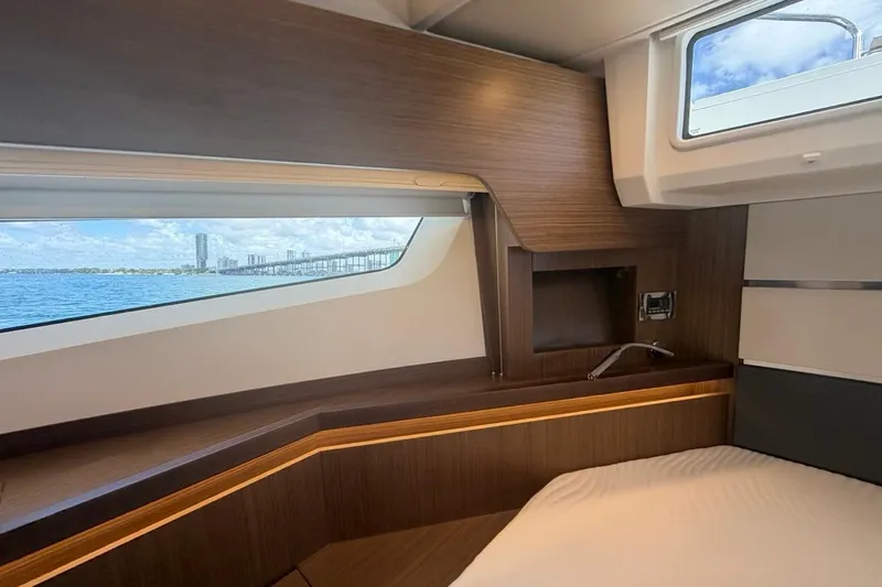 Slide: The Image of Luxurious interior of 2022 Sealine C430 yacht with scenic ocean view through window. - 84