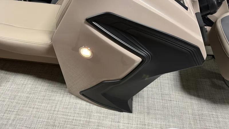Slide: The Image of Close-up of a sleek, modern boat panel with lighting and stylish design. - 41