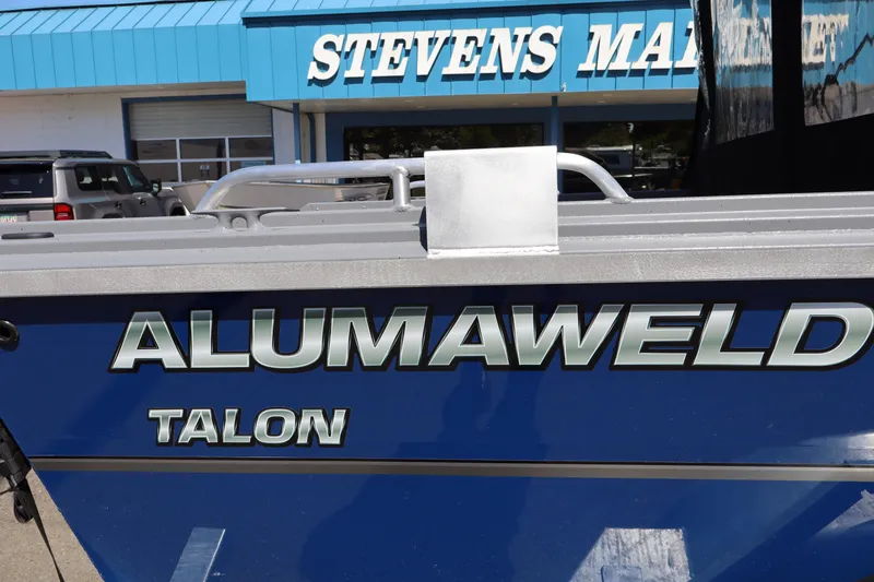 Slide: The Image of 2026 Alumaweld Talon 18 boat at Stevens Marine dealership. - 9