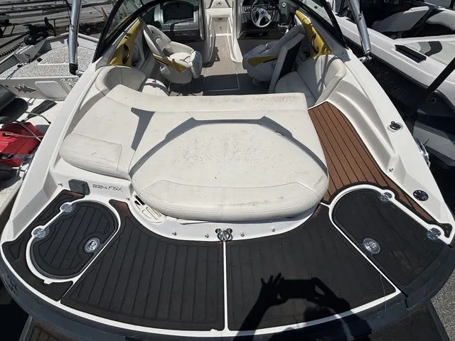 Slide: The Image of 2012 Monterey 224 FS BR boat with Volvo Penta engine. - 13