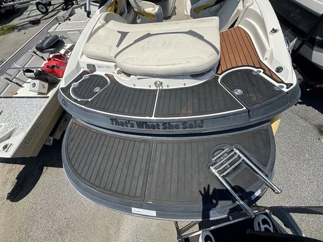 Slide: The Image of Rear of a Monterey 224 FS BR boat with lettering. - 15