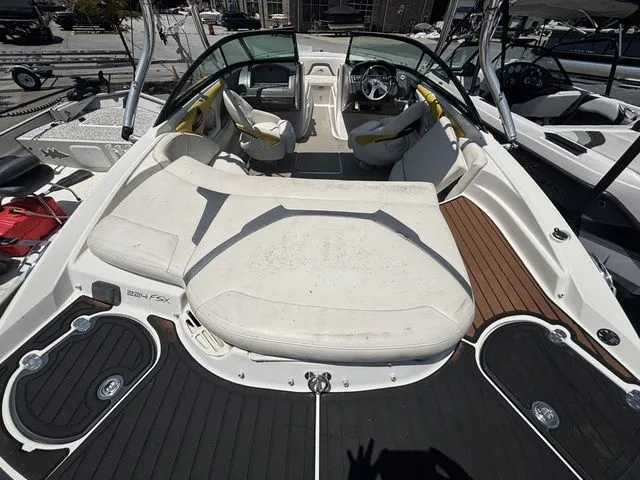 Slide: The Image of 2012 Monterey 224 FS BR boat with Volvo Penta engine. - 16