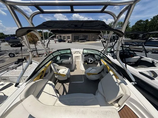 Slide: The Image of Interior view of a 2012 Monterey 224 FS BR boat with Volvo Penta engine. - 18