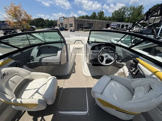 Slide: The Image of Interior view of a 2012 Monterey 224 FS BR boat with Volvo Penta engine. - 19