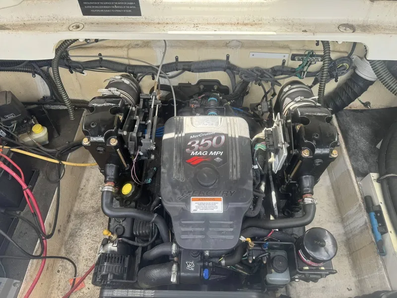 Slide: The Image of Engine compartment of 2008 Crownline Bowrider 270 BR with MerCruiser 350 MAG MPI. - 12