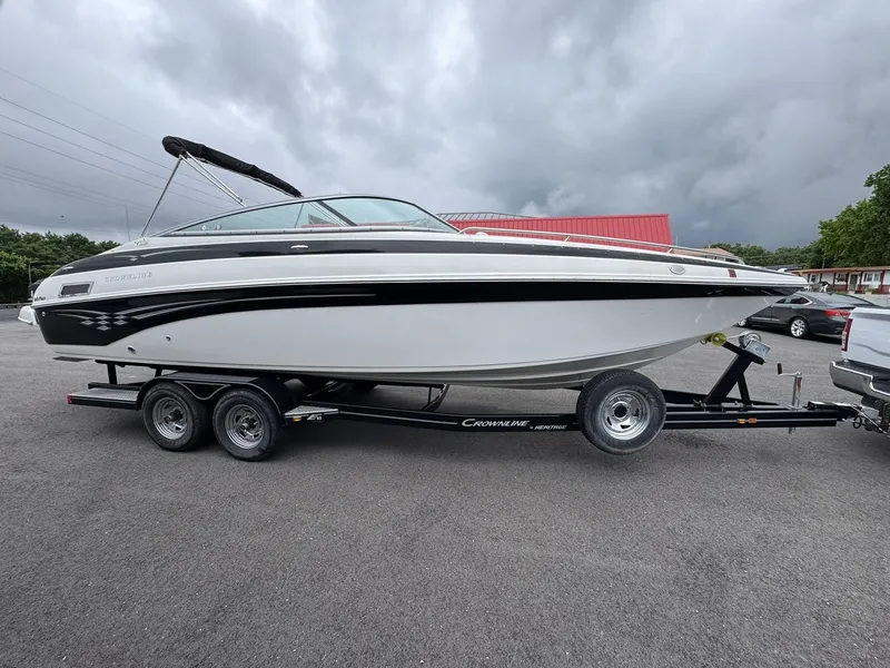 Slide: The Image of 2008 Crownline Bowrider 270 BR on trailer, side view. - 2