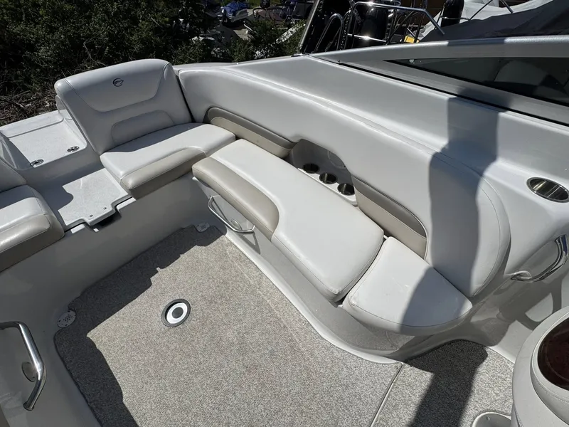Slide: The Image of Interior of 2008 Crownline Bowrider 270 BR with gray seating. - 7