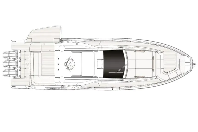 Slide: The Image of Manufacturer Provided Image: Top view schematic of 2025 Azimut Verve 48 luxury yacht design. - 21