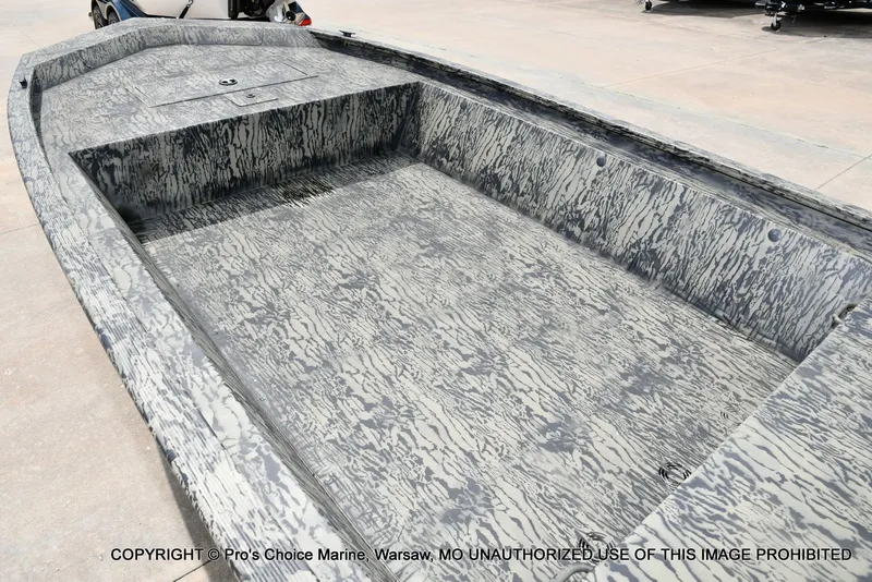 Slide: The Image of 2026 Tracker Grizzly 1648 Jon boat with camouflage pattern design. - 27