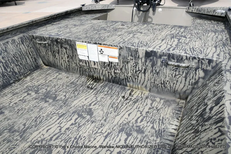 Slide: The Image of 2026 Tracker Grizzly 1648 Jon boat with camouflage pattern design. - 32